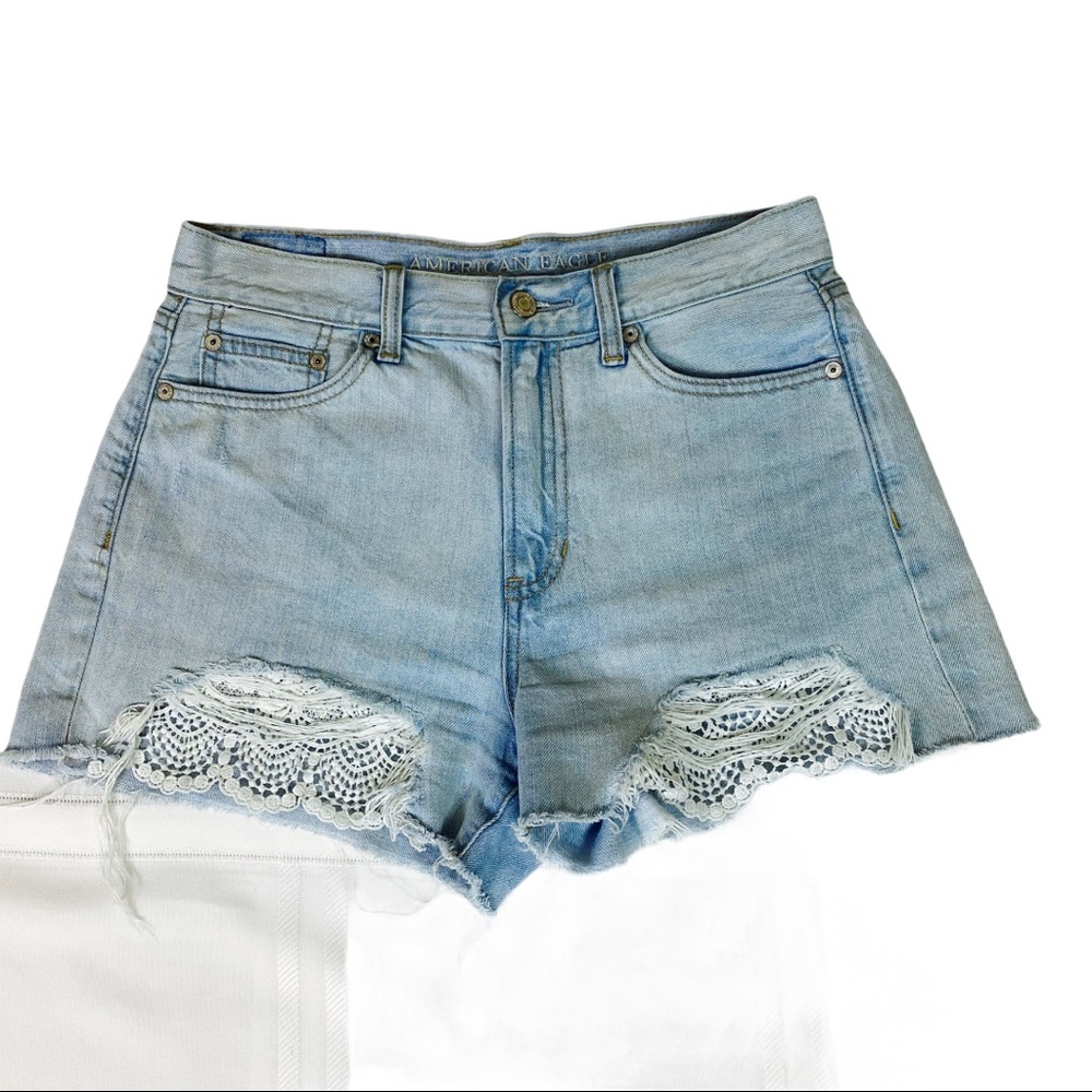 AEO High Waist Distressed Mom Jean Shorts Size 4